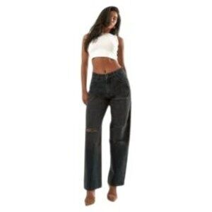 2/$30 NWT PrettyLittleThing 4 Washed Black Ripped Knee Boyfriend Jeans